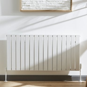 Victoria White Horizontal Single Aluminium Flat Panel Radiator