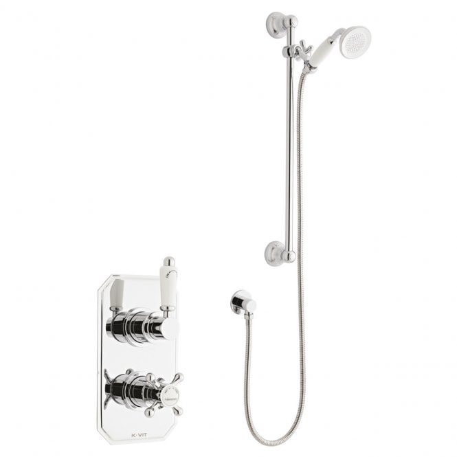 Kartell Viktory Chrome Concealed Thermostatic Shower Valve with Adjustable Slide Rail Kit