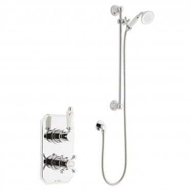 Viktory Chrome Concealed Thermostatic Shower Valve with Adjustable Slide Rail Kit