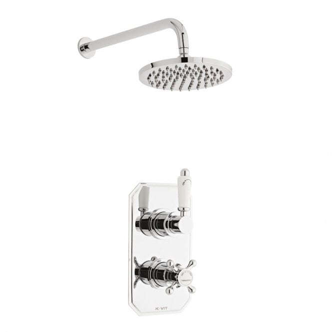 Kartell Viktory Chrome Concealed Thermostatic Shower Valve with Fixed Drencher Head