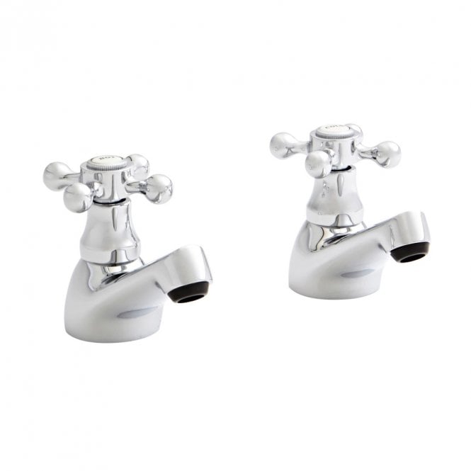 Kartell Viktory Pair Basin Pillar Taps Polished Chrome