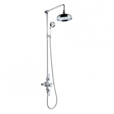 Viktory Thermostatic Drencher Shower with Sliding Handset Chrome
