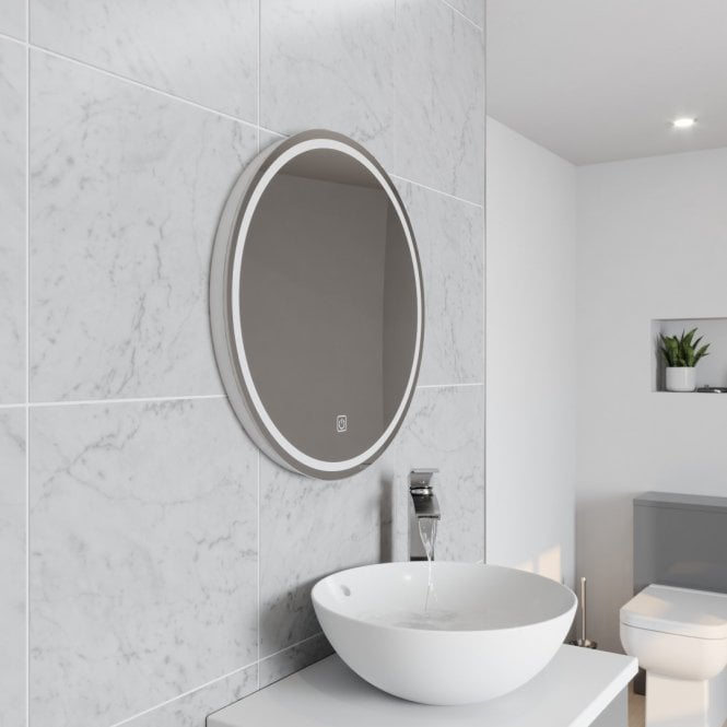 Kartell Vista 600mm Circular LED Bathroom Mirror with Touch Switch