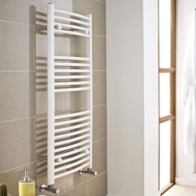 Kartell White Gloss 1600mm x 500mm Straight Heated Towel Rail