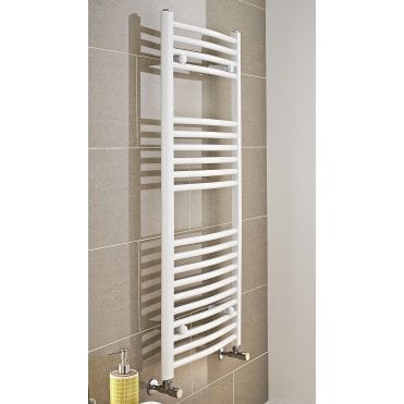 White Gloss 800mm x 500mm Straight Heated Towel Rail