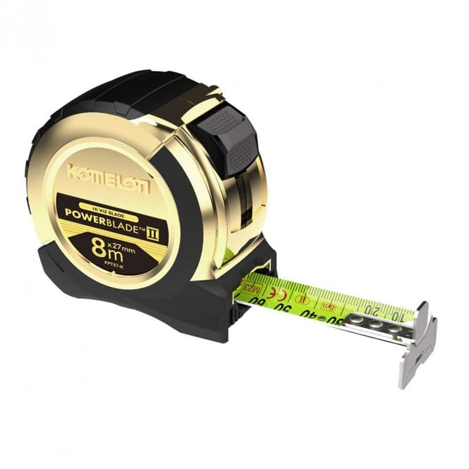 KOMELON 8m/26ft Gold PowerBlade II Pocket Tape