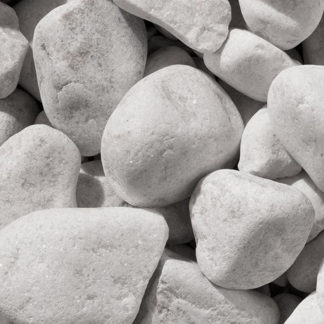 Long Rake Spar 40-90mm White Cobbles 20kg Bag