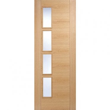 Oak Vancouver Glazed 4L Clear Glass Offset