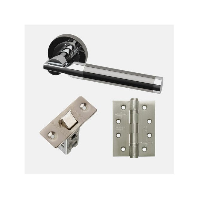 LPD Vega Polished/Black Chrome Handle Hardware Pack