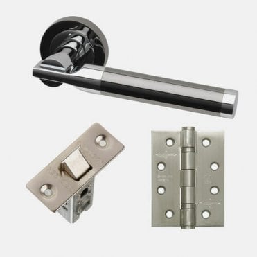 Vega Polished/Black Chrome Handle Hardware Pack