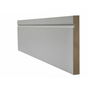 White Primed Skirting Single Groove