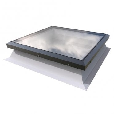 Flat Glass Roof Light on 150mm PVC Kerb (Unvented, Non-Opening)