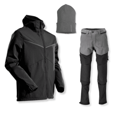 Customized Kneepad Trousers, Softshell Jacket & Knitted Hat Bundle