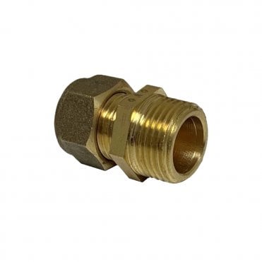 10mm x 3/8" Male Brass Compression Coupling