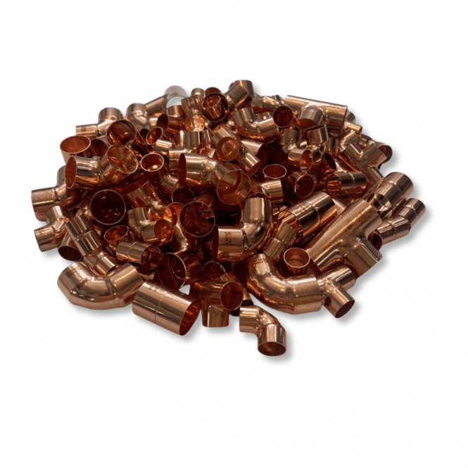 Masterflow 15mm & 22mm Copper End Feed Fittings Pack - 125 Mixed Fittings