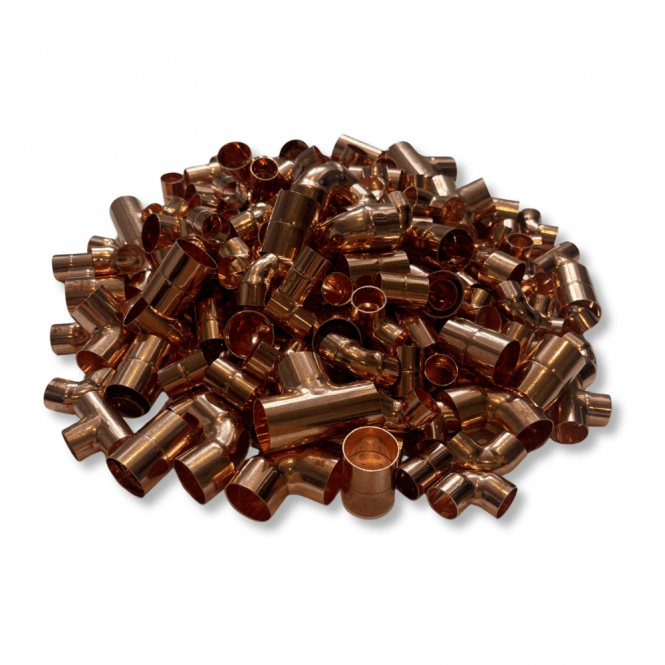 Masterflow 15mm & 22mm Copper End Feed Fittings Pack - 200 Mixed Fittings