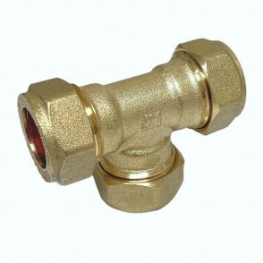 15mm Brass Compression Equal Tee