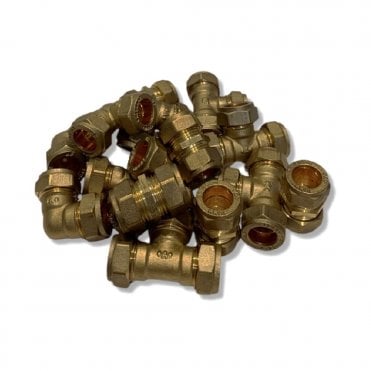 15mm Brass Compression Fittings Pack 15 Pieces