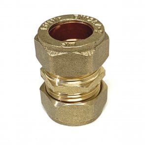 15mm Brass Compression Straight Coupling