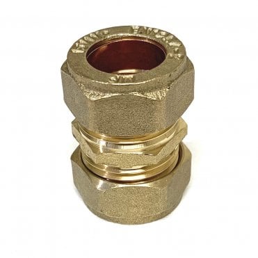 15mm Brass Compression Straight Coupling