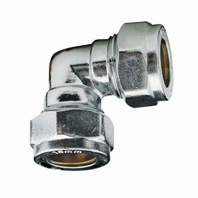 Masterflow 15mm Chrome Compression Elbow 90°