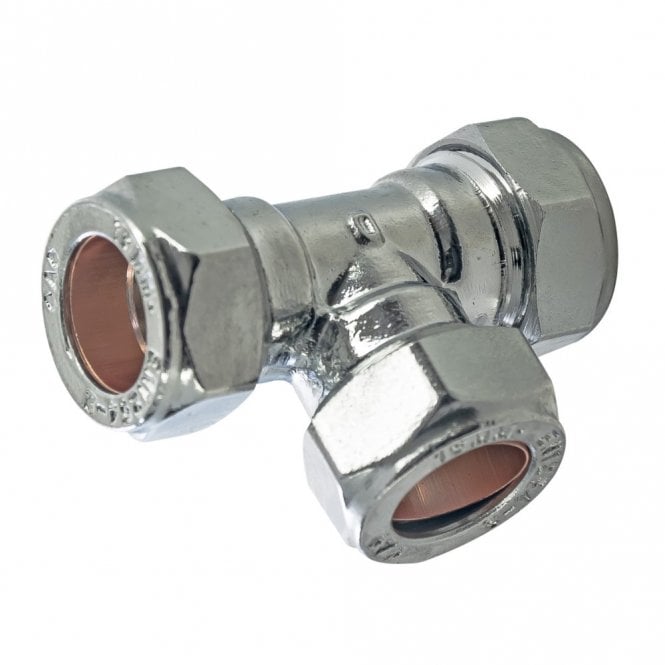 Masterflow 15mm Chrome Compression Equal Tee