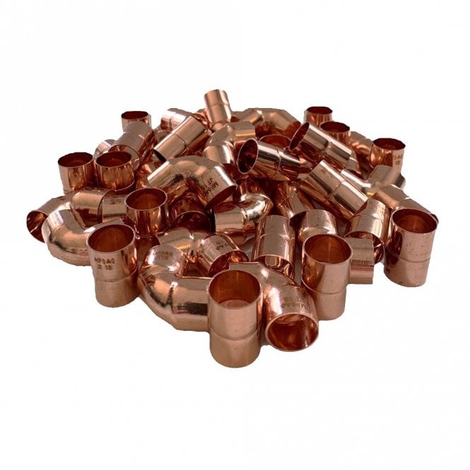 Masterflow 15mm Copper End Feed Fittings Pack - 50 Mixed Fittings