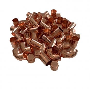 15mm Copper End Feed Fittings Pack - 50 Mixed Fittings