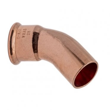 15mm Copper M Press 45° Obtuse Street Elbow - WATER