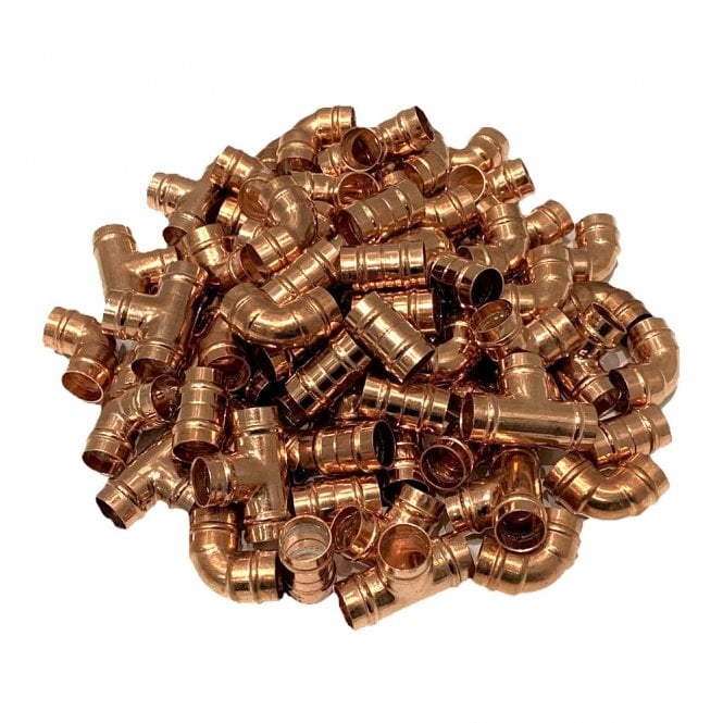 Masterflow 15mm Copper Solder Ring Fittings Pack - 100 Mixed Fittings