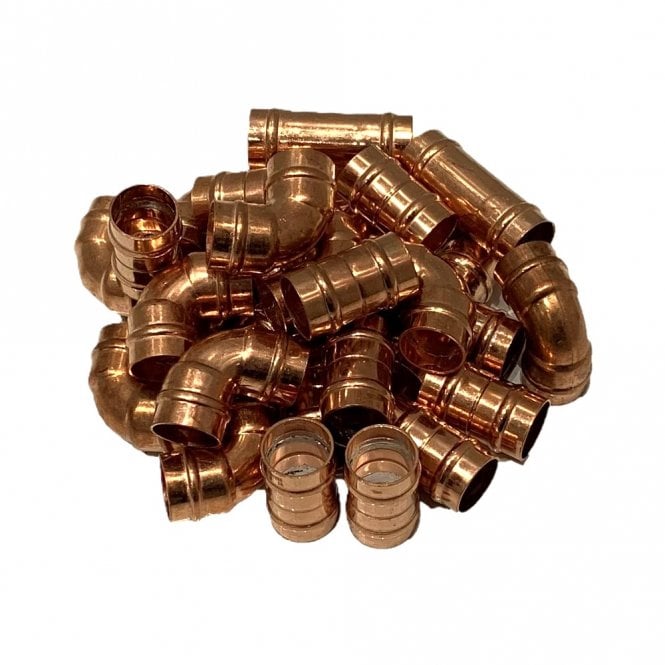 Masterflow 15mm Copper Solder Ring Fittings Pack - 25 Mixed Fittings