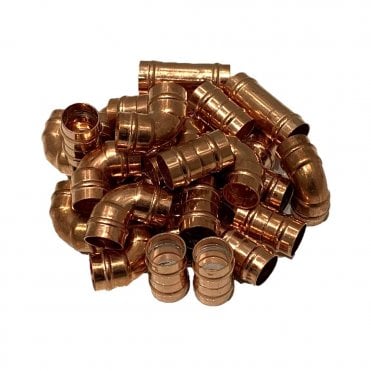15mm Copper Solder Ring Fittings Pack - 25 Mixed Fittings