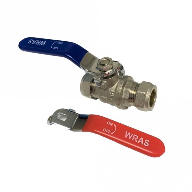 Masterflow 15mm Full Bore Lever Ball Valve Red/Blue Handle