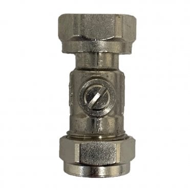 15mm x 1/2" Chrome Straight Isolating Service Valve
