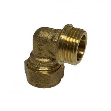 15mm x 1/2" Male Brass Compression Elbow 90°