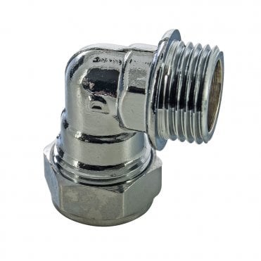 15mm x 1/2" Male Chrome Compression Elbow 90°
