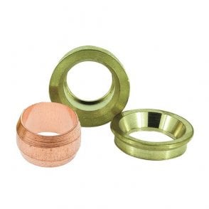 15mm x 10mm 3-Piece Brass Compression Fitting Reducing Set