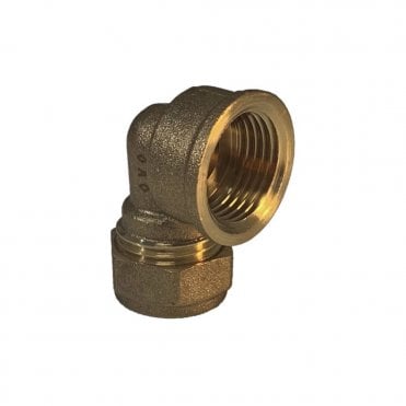 15mm x 3/4" Female Brass Compression Elbow 90°