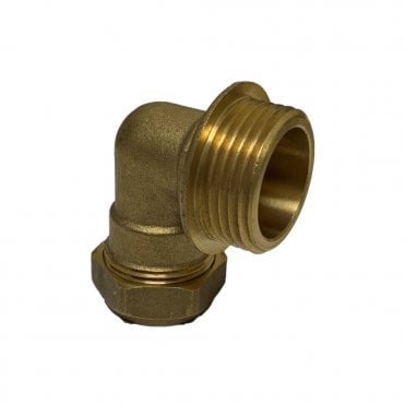 15mm x 3/4" Male Brass Compression Elbow 90°