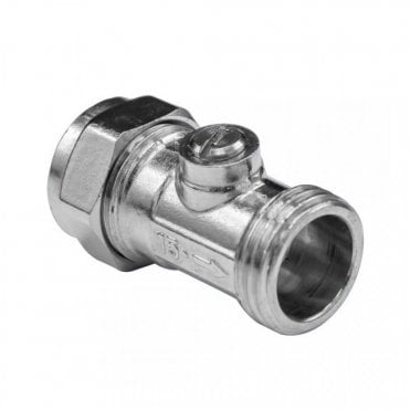 15mm x 3/8" Flat Faced Male Isolating Valves Chrome (10 Pack)