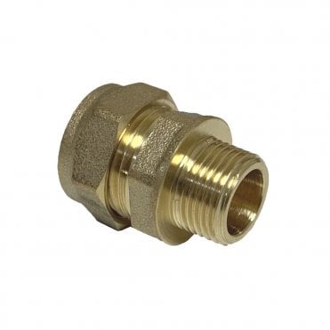 15mm x 3/8" Male Brass Compression Coupling