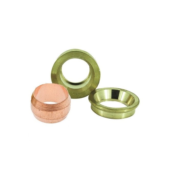 Masterflow 15mm x 8mm 3-Piece Brass Compression Fitting Reducing Set (Pair)