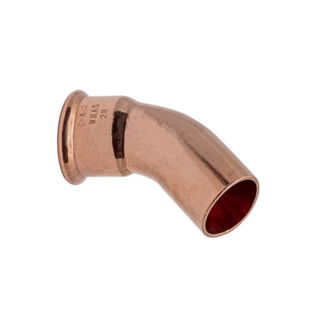 Masterflow 22mm Copper M Press 45° Obtuse Street Elbow - WATER