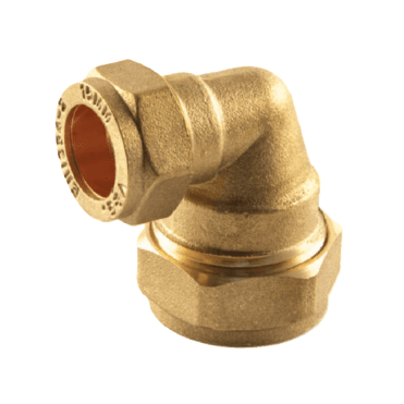 22mm x 15mm Brass Compression Reducing Elbow 90°
