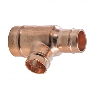 22mm x 15mm x 15mm Copper Solder Ring Reduced End/Branch Tee