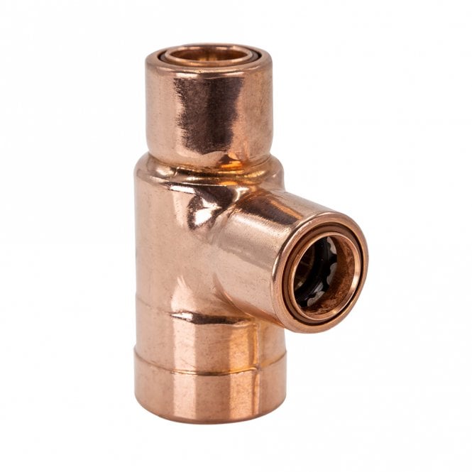 Masterflow 22mm x 15mm x 22mm Copper Push-Fit Reduced End Tee