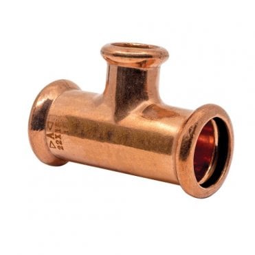 22mm x 22mm x 15mm Copper M Press Reduced Branch Tee - WATER