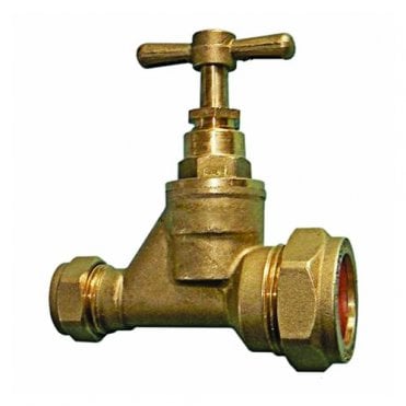 22mm x 25mm Brass Mains Water Stopcock