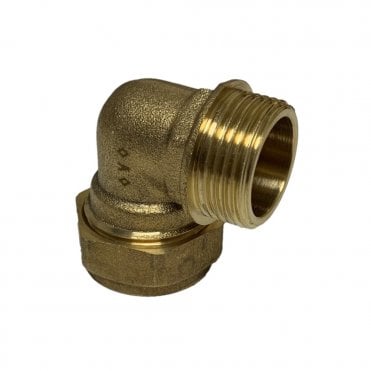 22mm x 3/4" Male Brass Compression Elbow 90°