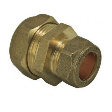 28mm x 15mm Brass Compression Reduced Straight Coupling